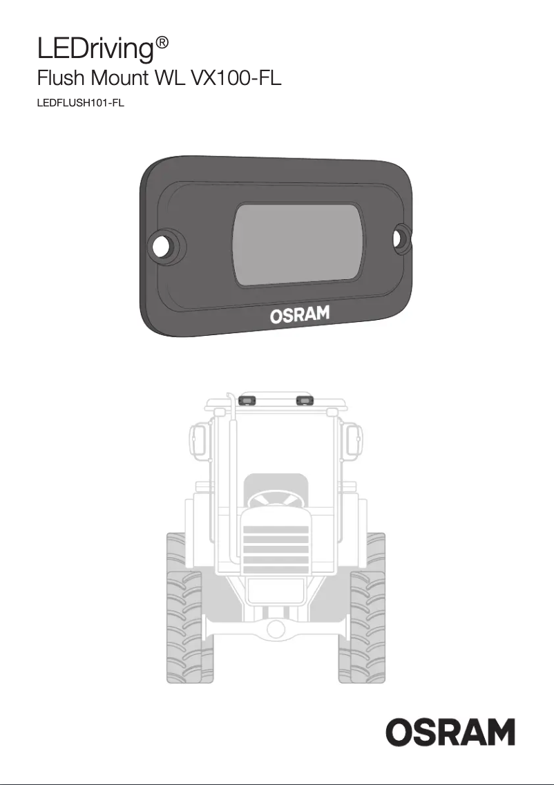 Page 1 de la notice Instructions / montage Osram LEDriving WL VX100-FL