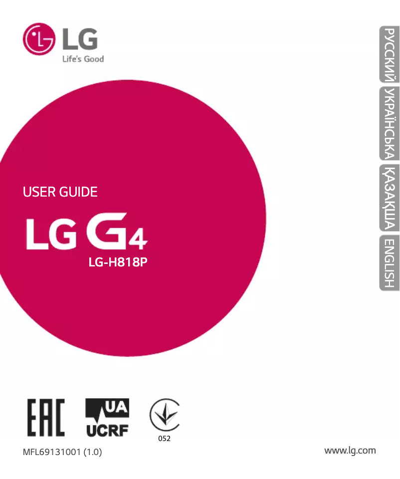 Page 1 de la notice Manuel utilisateur LG H818P