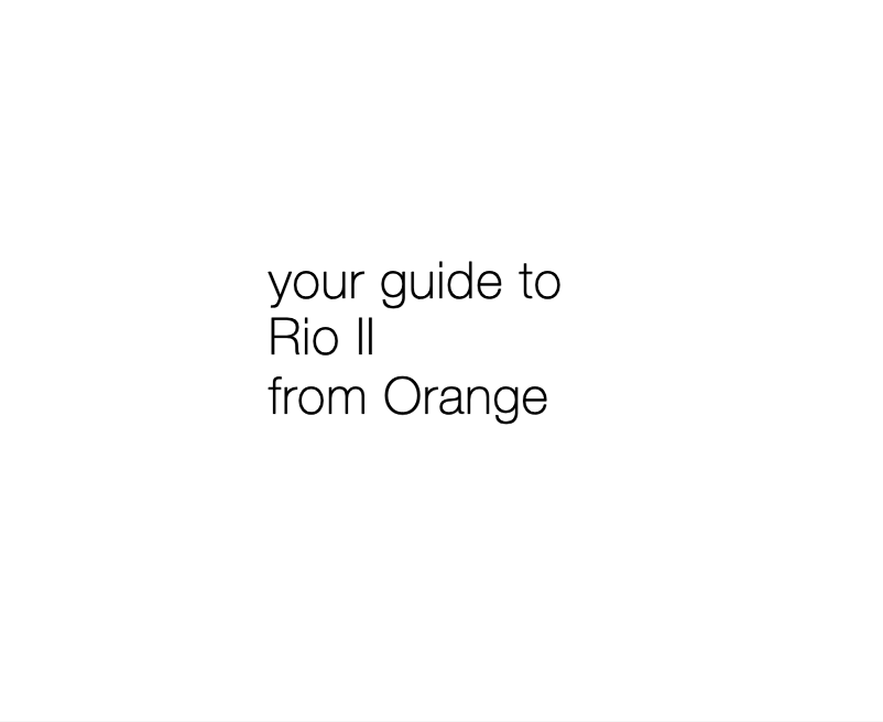 Image de la première page du manuel de l'appareil Rio II