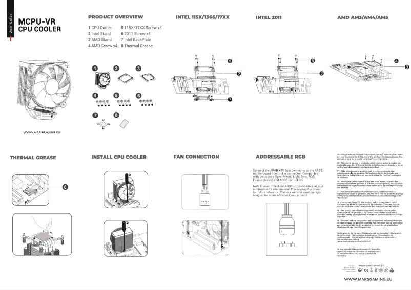 Page 1 de la notice Manuel utilisateur Mars Gaming MCPU-VR