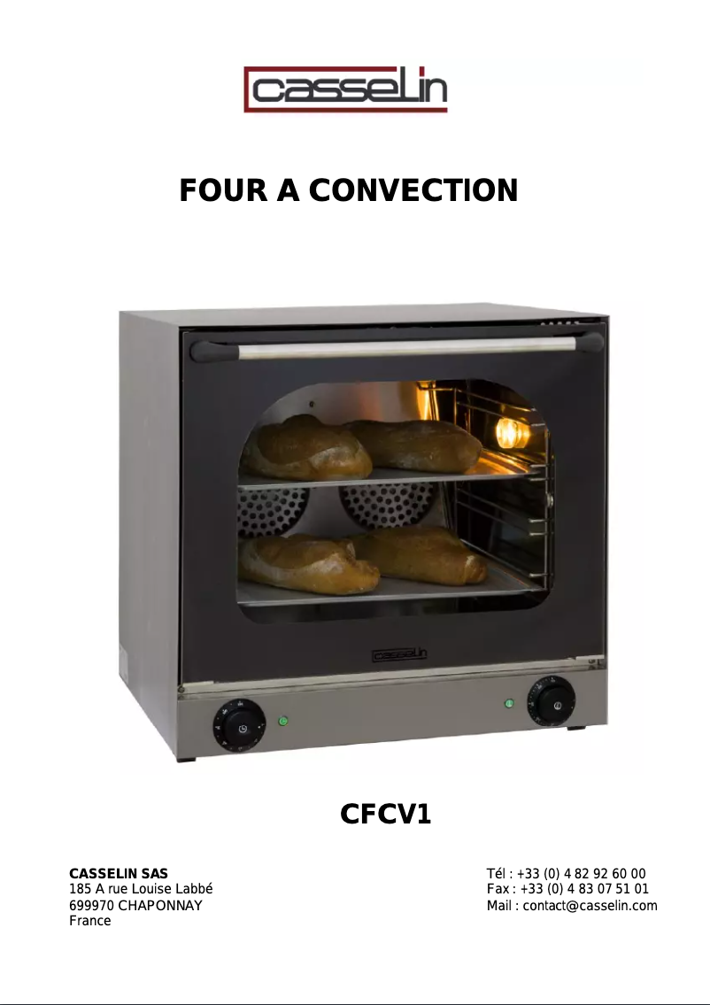 Image de la première page du manuel de l'appareil CFCV1