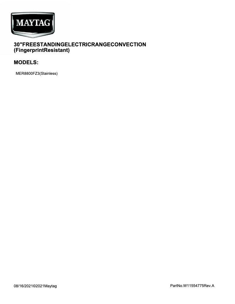 Image de la première page du manuel de l'appareil MER8800FZ