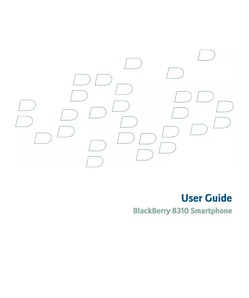 Page n°1 - Manuel utilisateur BlackBerry 8310