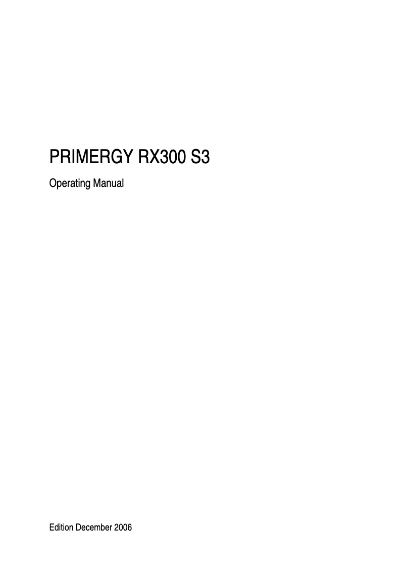Image de la première page du manuel de l'appareil Primergy RX300 S3