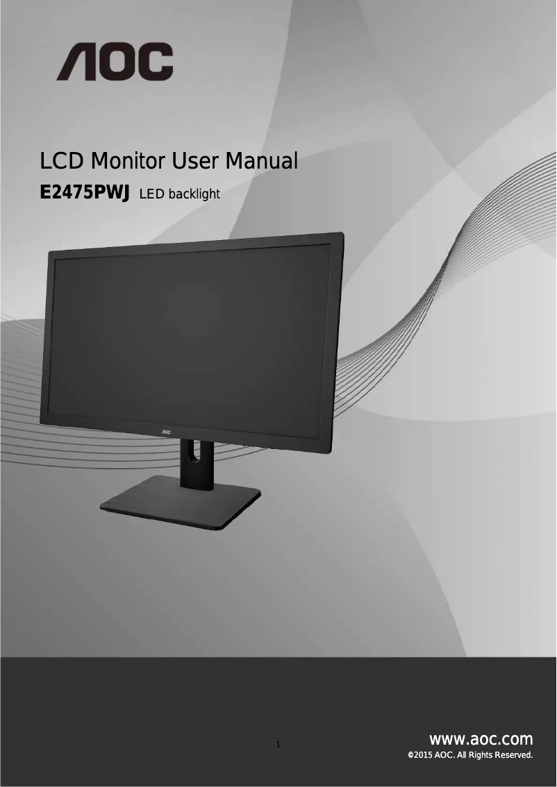 Page n°1 - Manuel utilisateur AOC E2475PWJ