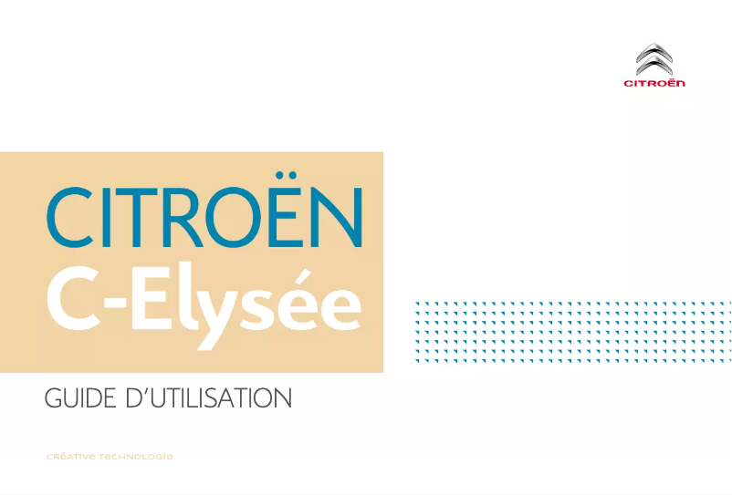 Page 1 de la notice Manuel utilisateur Citroën C-Elysée (2017)