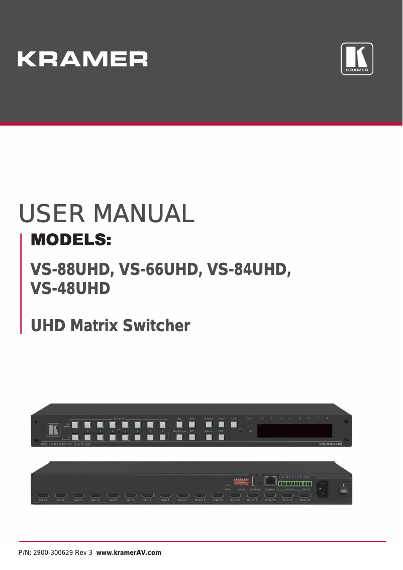 Image de la première page du manuel de l'appareil VS-48UHD