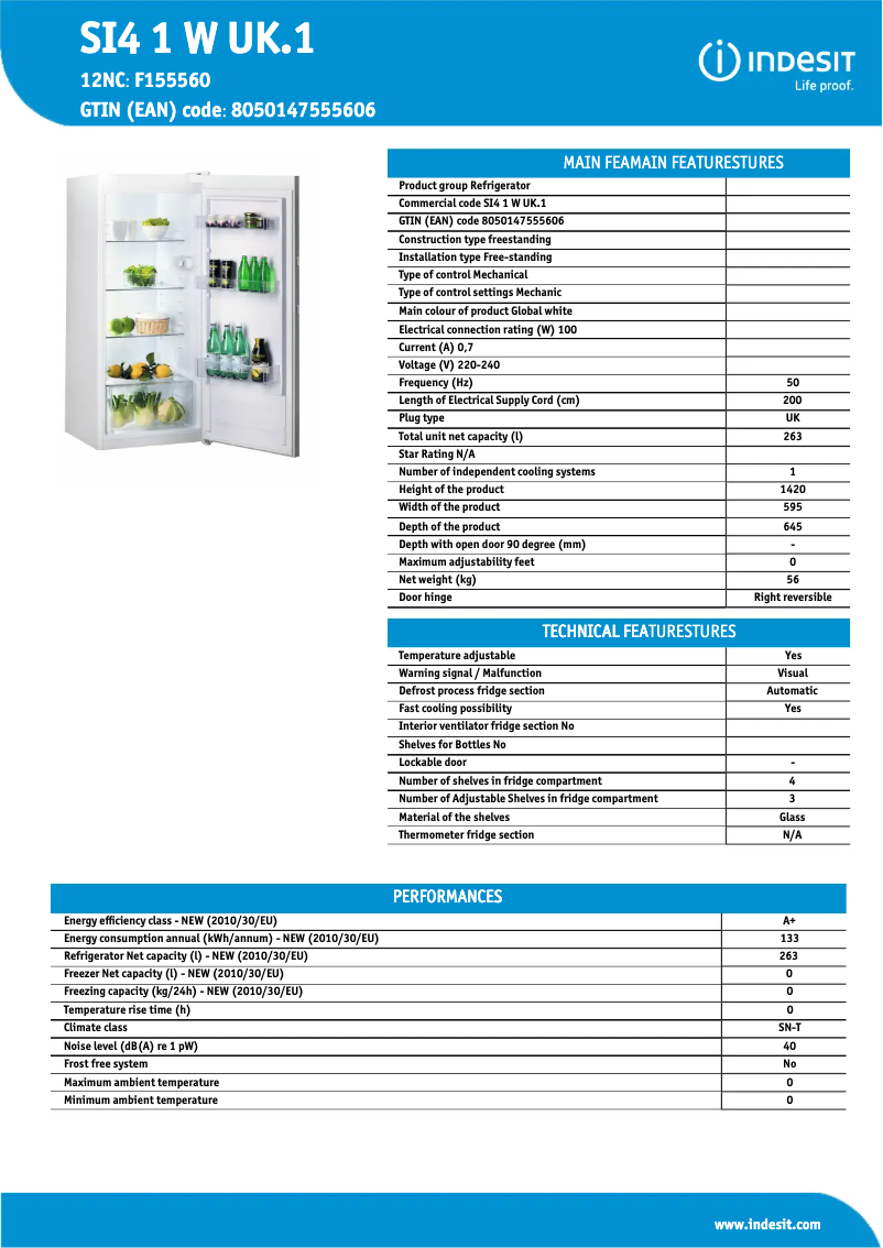 Image de la première page du manuel de l'appareil SI4 1 W UK.1