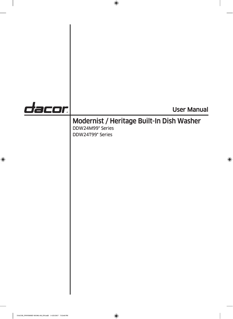 Page n°1 - Manuel utilisateur Dacor DDW24M999US