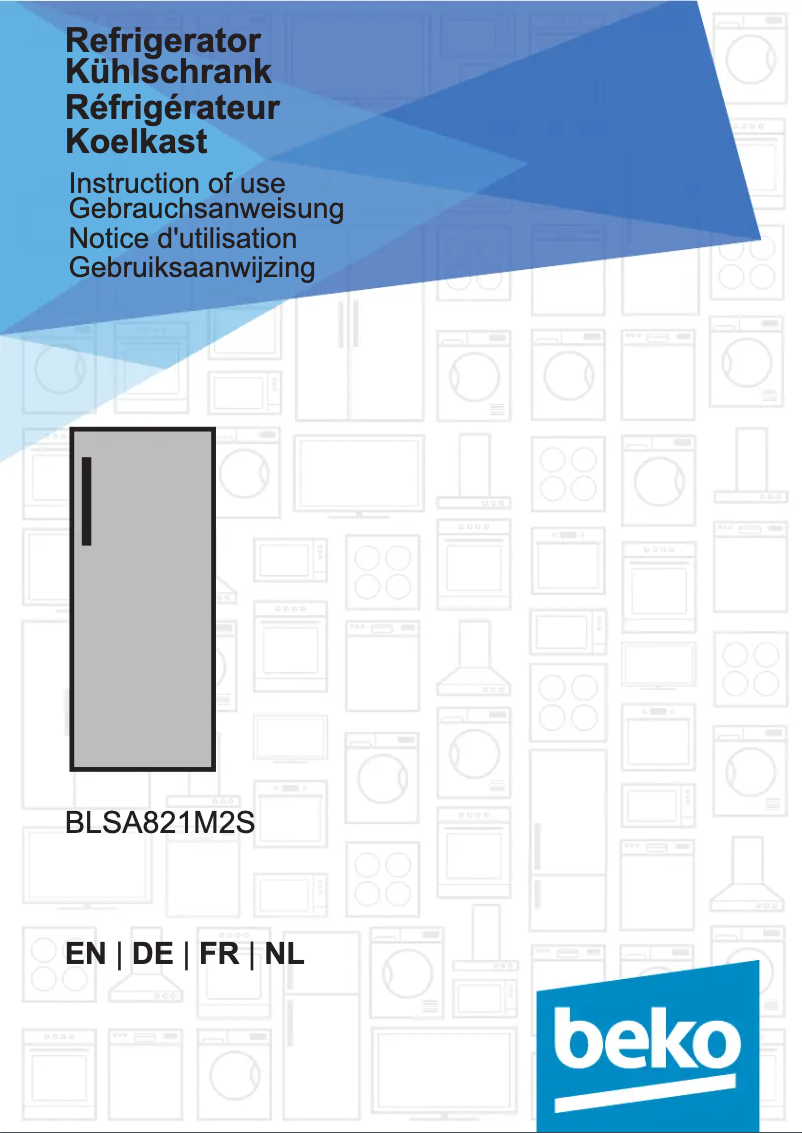 Page 1 de la notice Manuel utilisateur Beko BLSA821M2S