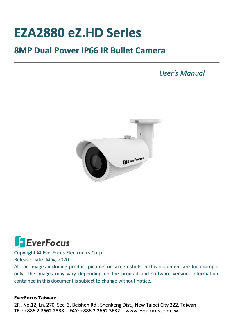 Page n°1 - Manuel utilisateur EverFocus EZA2880