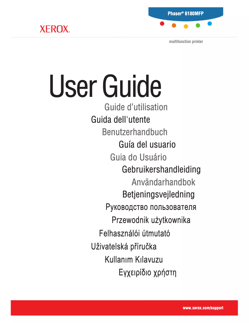 Page 1 de la notice Manuel utilisateur Xerox Phaser 6180