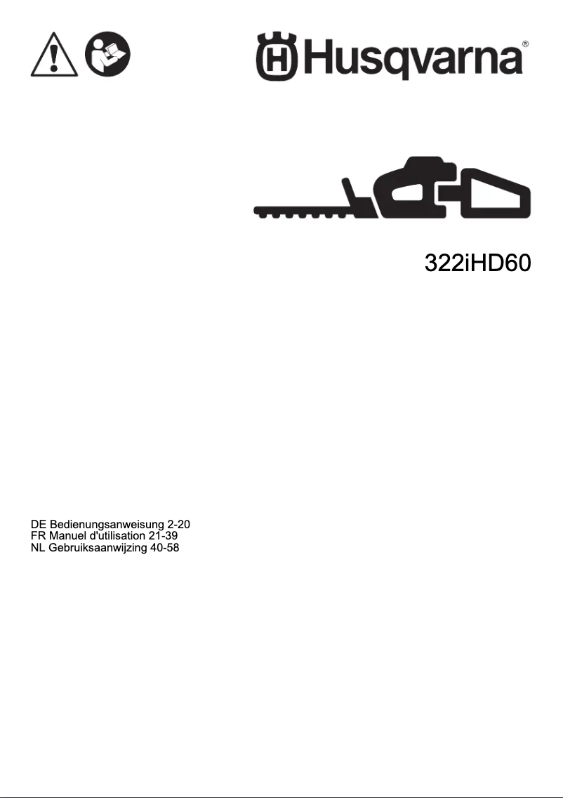 Page 1 de la notice Manuel utilisateur Husqvarna 322iHD60