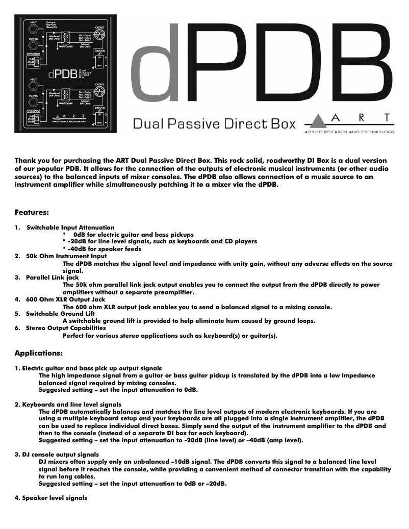 Page n°1 - Manuel utilisateur ART dPDB