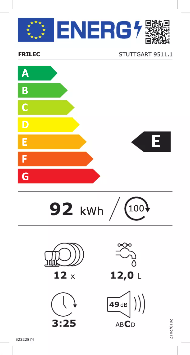 Page n°1 - Label énergétique Frilec STUTTGART9511.1
