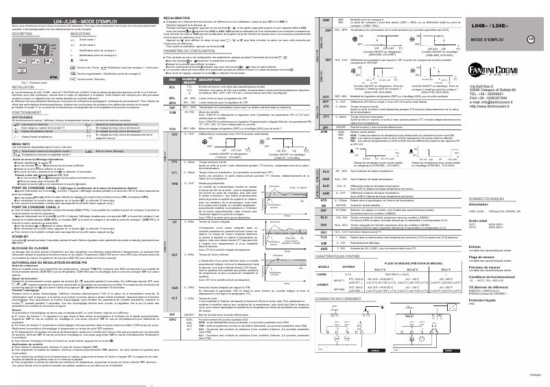 Page 1 de la notice Manuel utilisateur Fantini Cosmi L24EM2