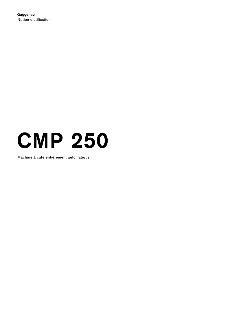 Image de la première page du manuel de l'appareil CMP250101