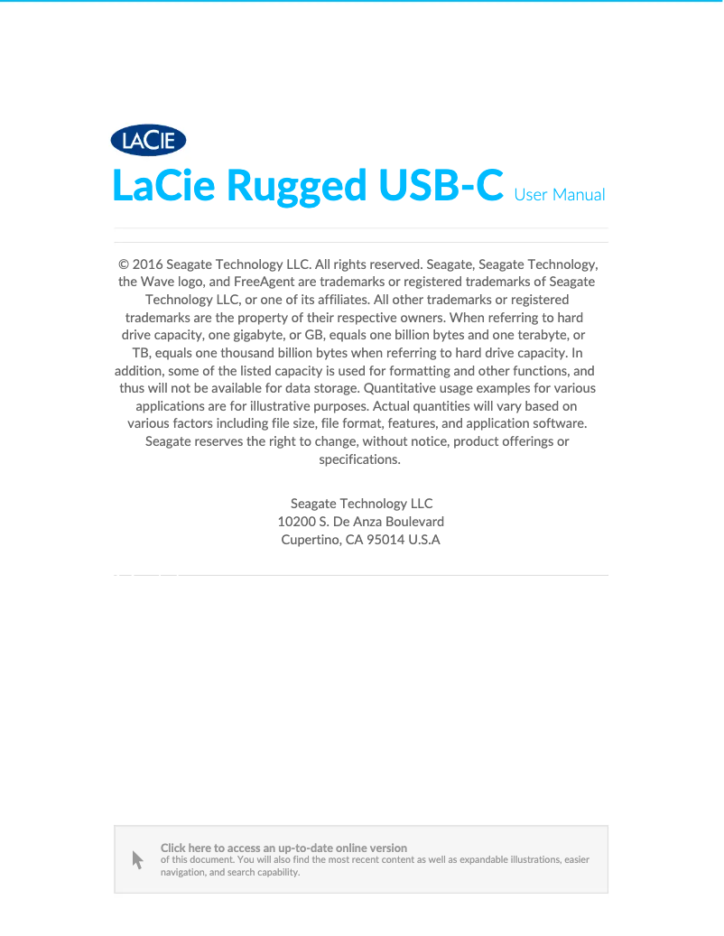 Image de la première page du manuel de l'appareil Rugged USB-C