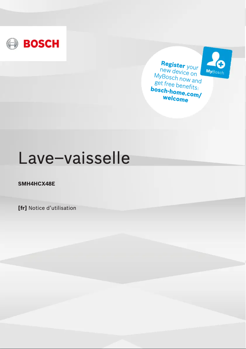 Page n°1 - Manuel utilisateur Bosch SMH4HCX48E