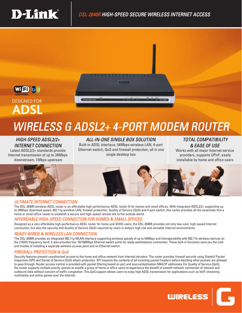 Image de la première page du manuel de l'appareil DSL-2640R