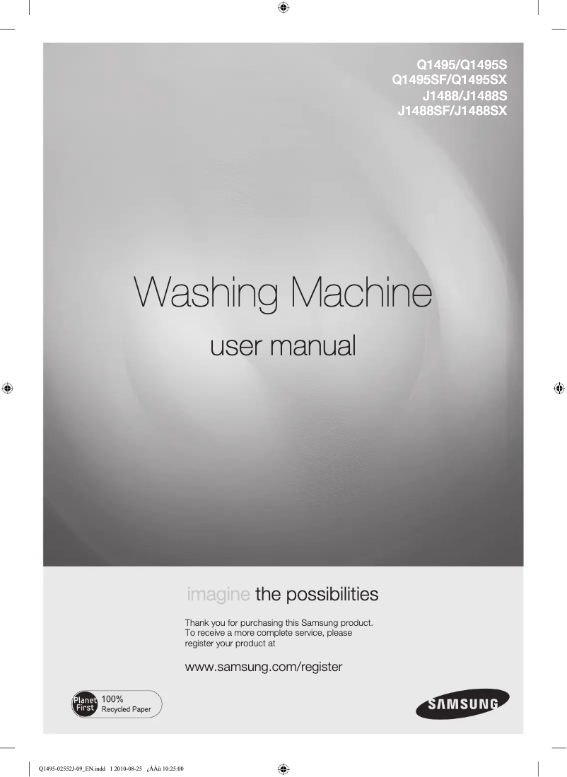 Page n°1 - Manuel utilisateur Samsung Q1495SX