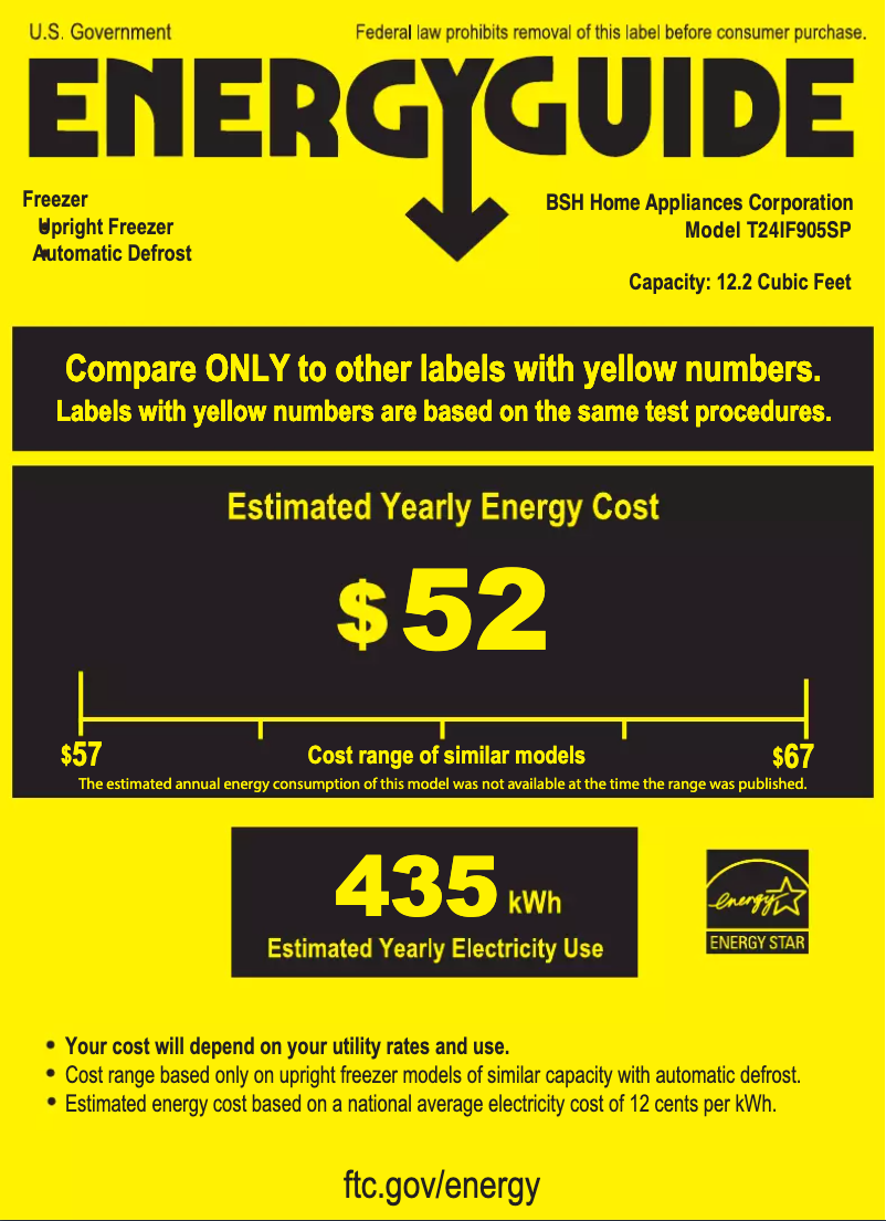 Page n°1 - Label énergétique Thermador T24IF905SP