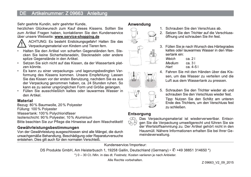 Page n°1 - Manuel utilisateur VitalMaxx 09663