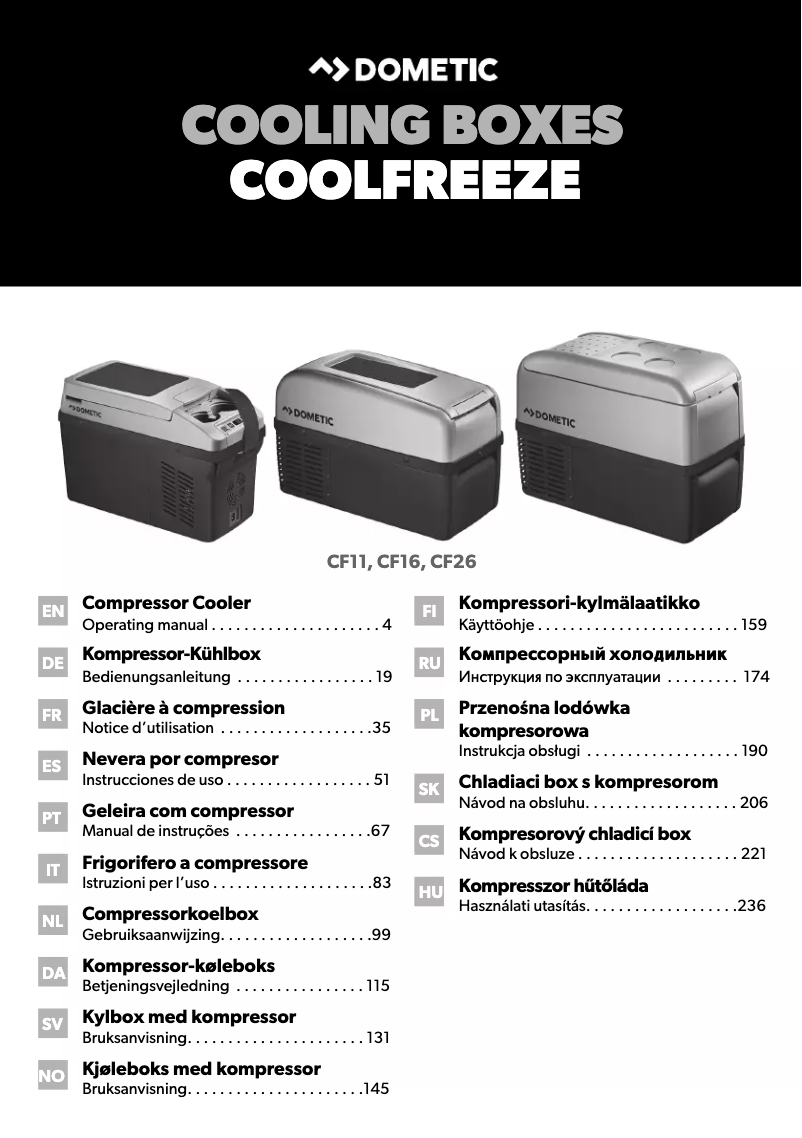 Page 1 de la notice Manuel utilisateur Waeco CoolFreeze CF 16