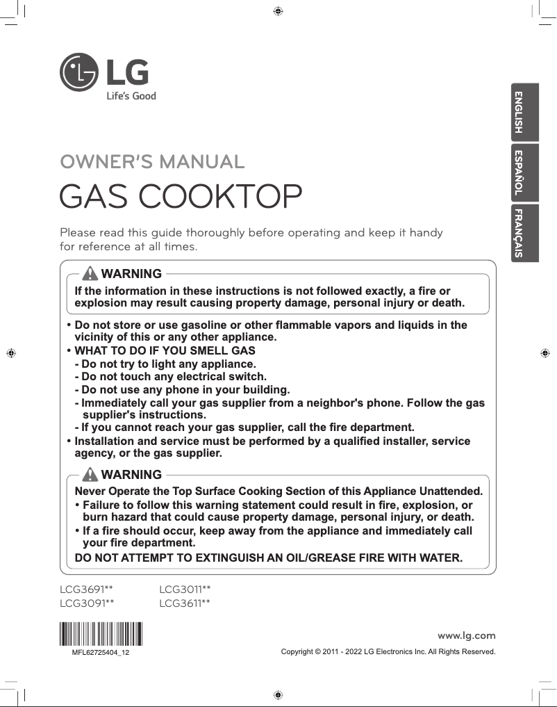 Page 1 de la notice Manuel utilisateur LG LCG3011ST