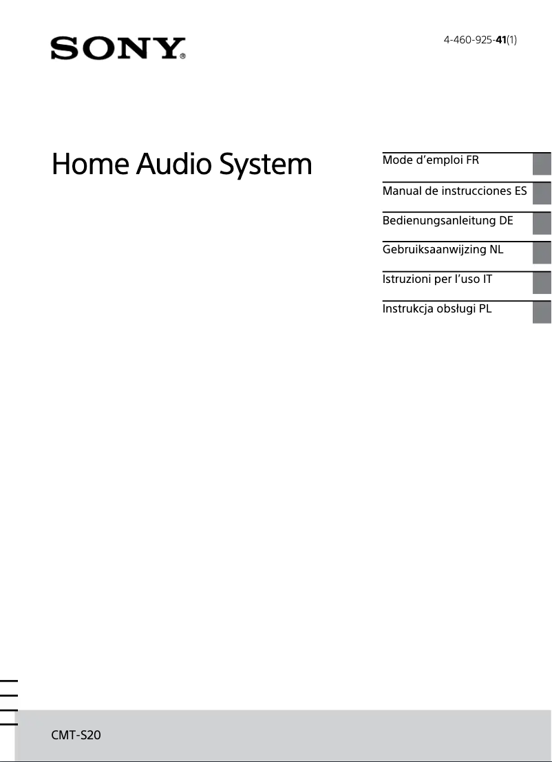Image de la première page du manuel de l'appareil CMT-S20