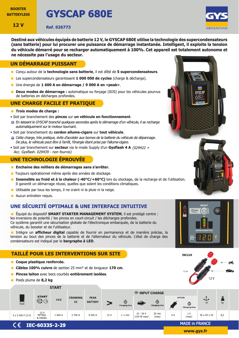 Image de la première page du manuel de l'appareil Gyscap 680E