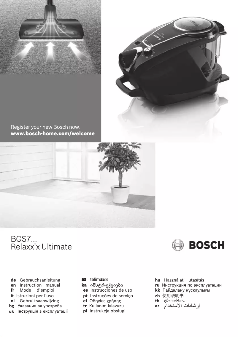 Page n°1 - Manuel utilisateur Bosch BGS7ALL68