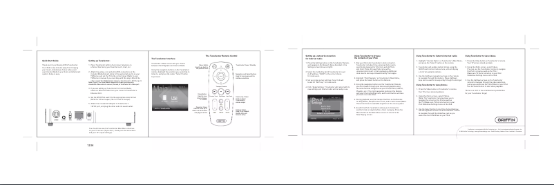 Page 1 de la notice Manuel utilisateur Griffin TuneCenter