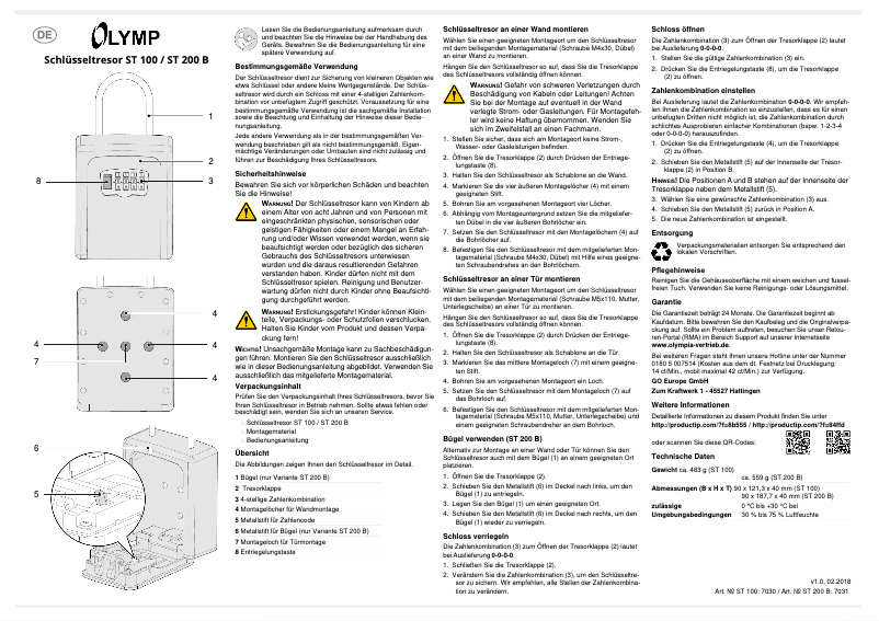 Image de la première page du manuel de l'appareil ST 100