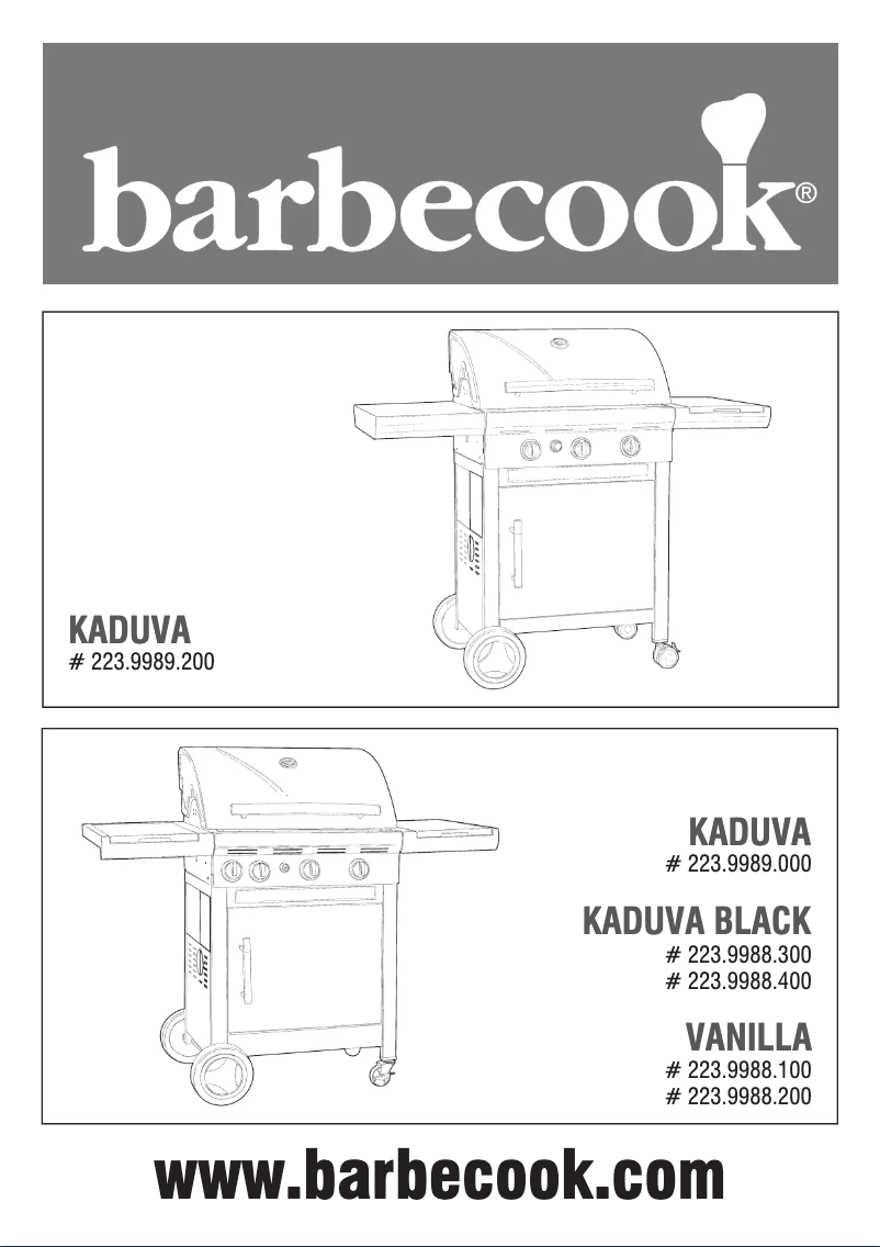 Página 1 del manual Manual de usuario Barbecook Kaduva Black