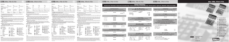 Image de la première page du manuel de l'appareil Ibico 210X