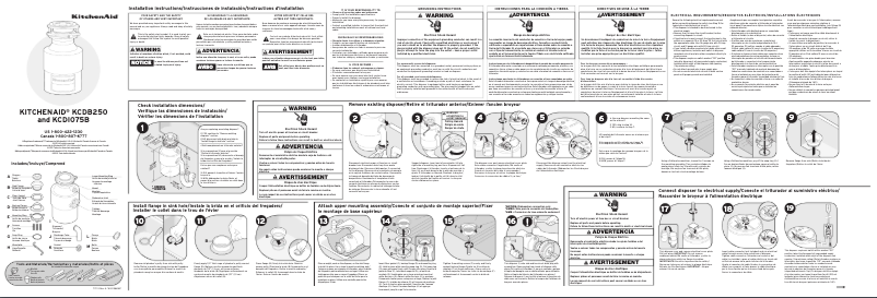 Page 1 de la notice Manuel utilisateur KitchenAid KCDI075B