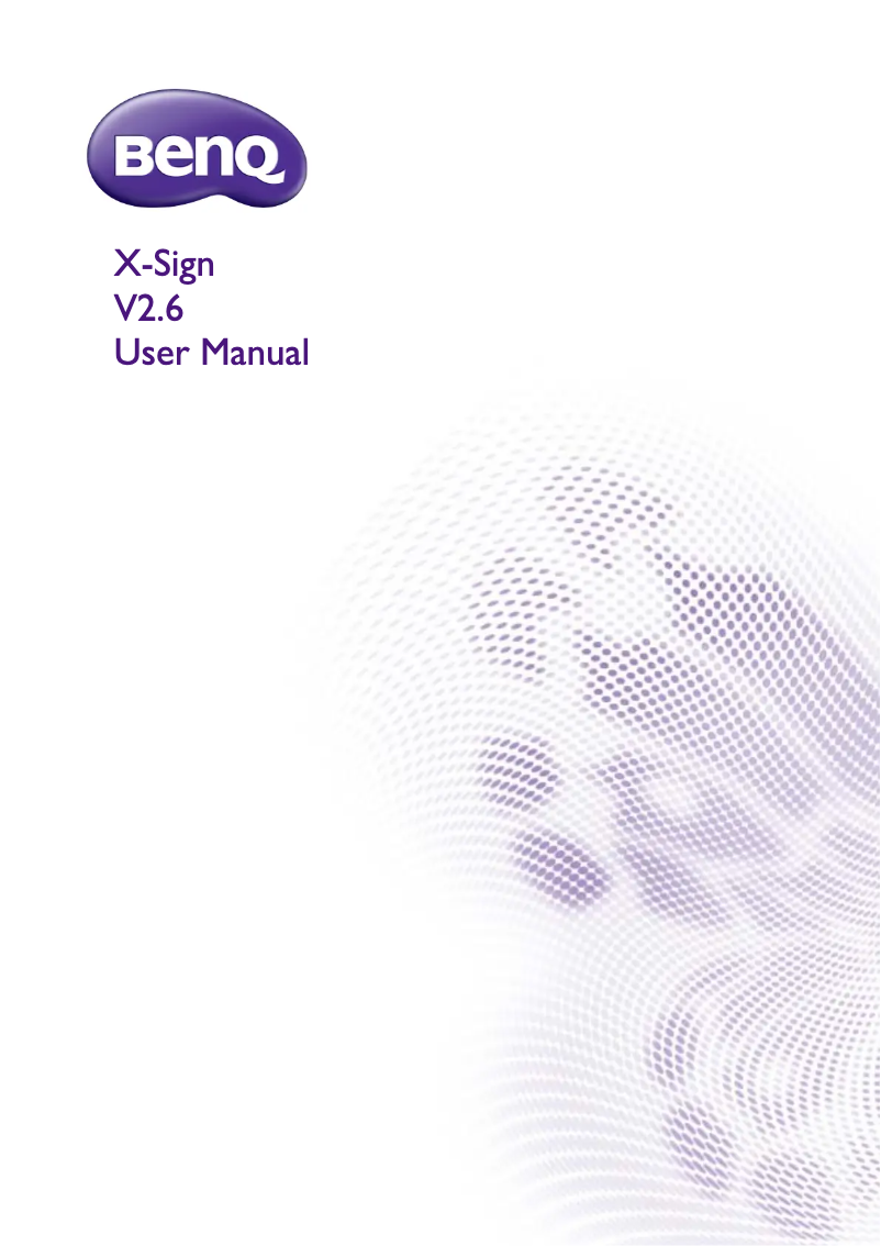 Page 1 de la notice Manuel utilisateur BenQ X-Sign 2.0