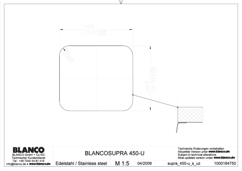 Page n°1 - Manuel utilisateur BLANCO SUPRA 450-UB