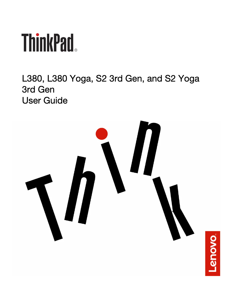 Page 1 de la notice Manuel utilisateur Lenovo Thinkpad L380 Yoga