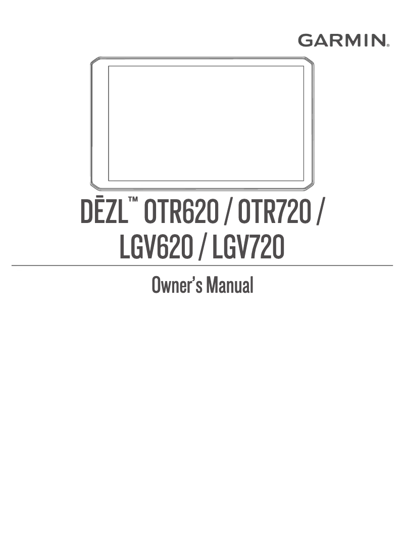Page n°1 - Manuel utilisateur Garmin dēzl OTR720