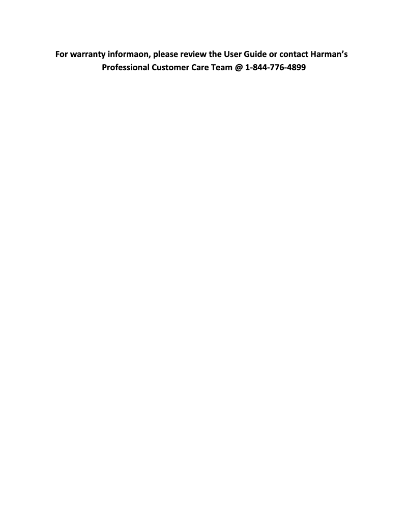 Page 1 de la notice Informations de garantie JBL CBT 50LA