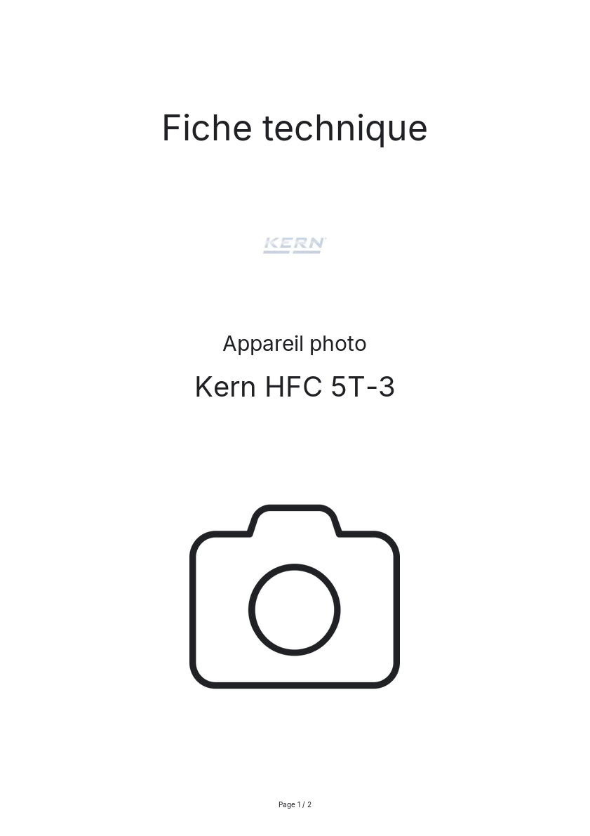 Page n°1 - Fiche technique Kern HFC 5T-3
