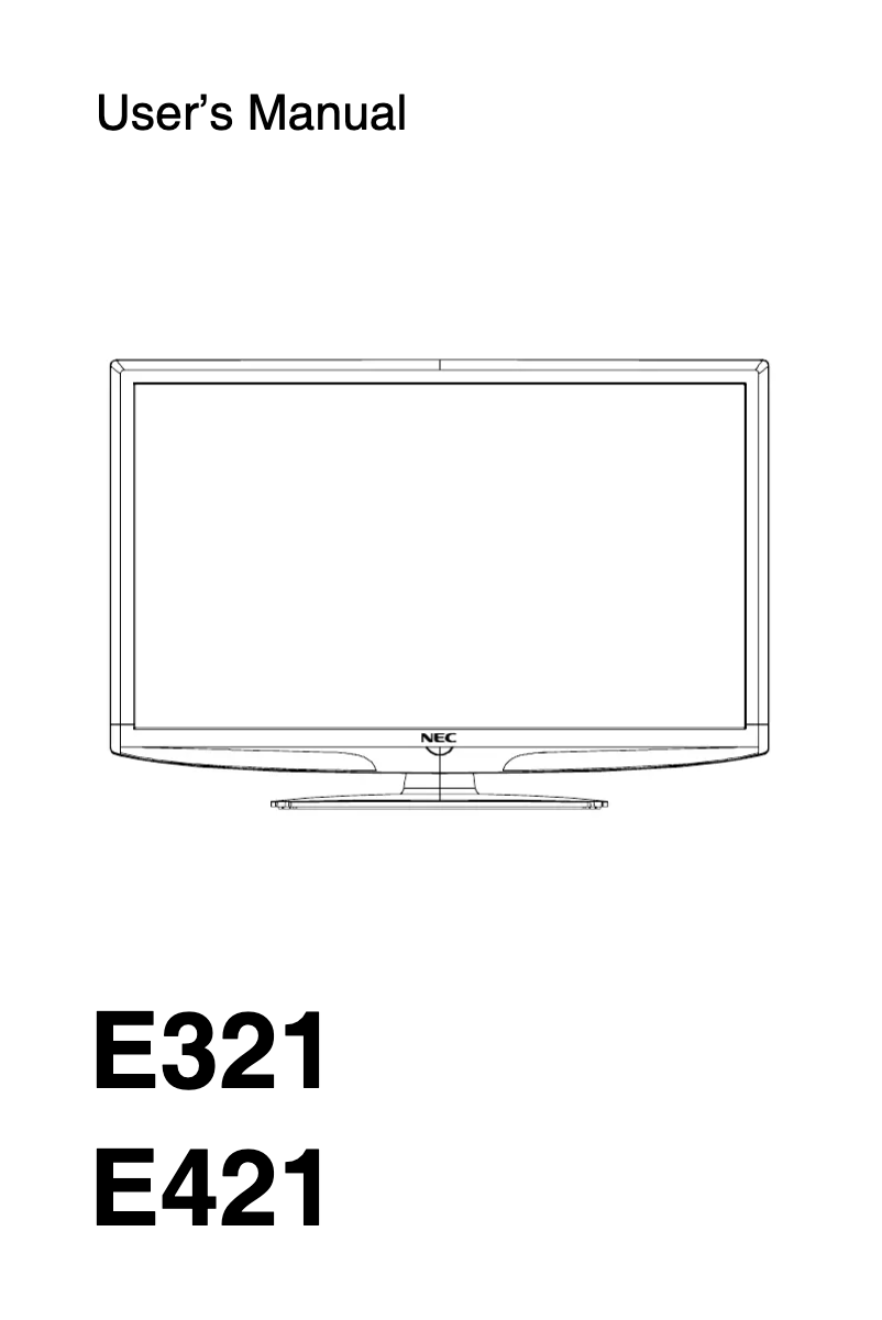 Page 1 de la notice Manuel utilisateur NEC E321