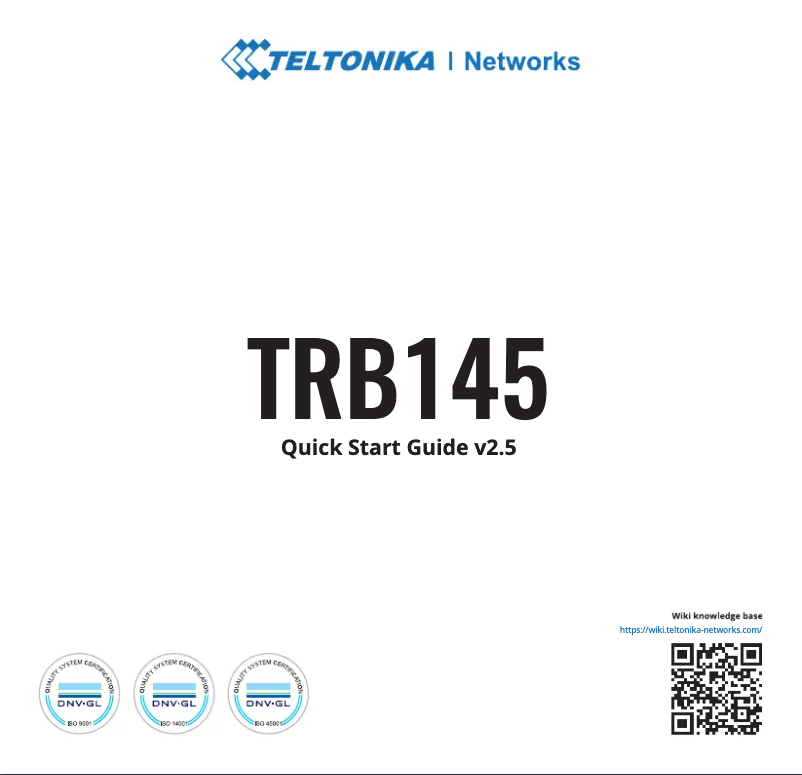 Image de la première page du manuel de l'appareil TRB145