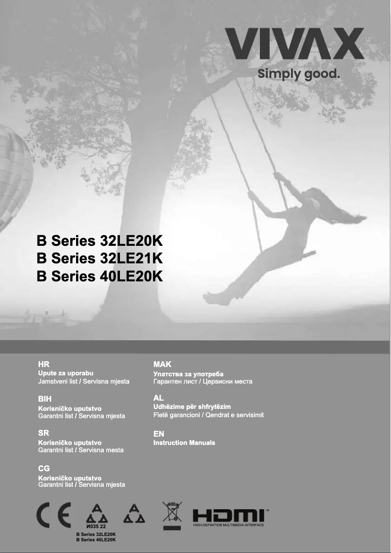 Page 1 of the manual Technical Sheet Vivax 32LE21K