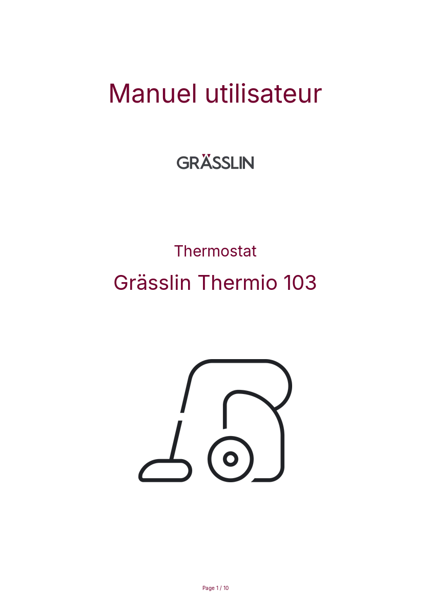 Image de la première page du manuel de l'appareil Thermio 103