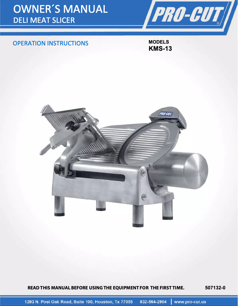 Page n°1 - Manuel utilisateur Pro-Cut KMS-13