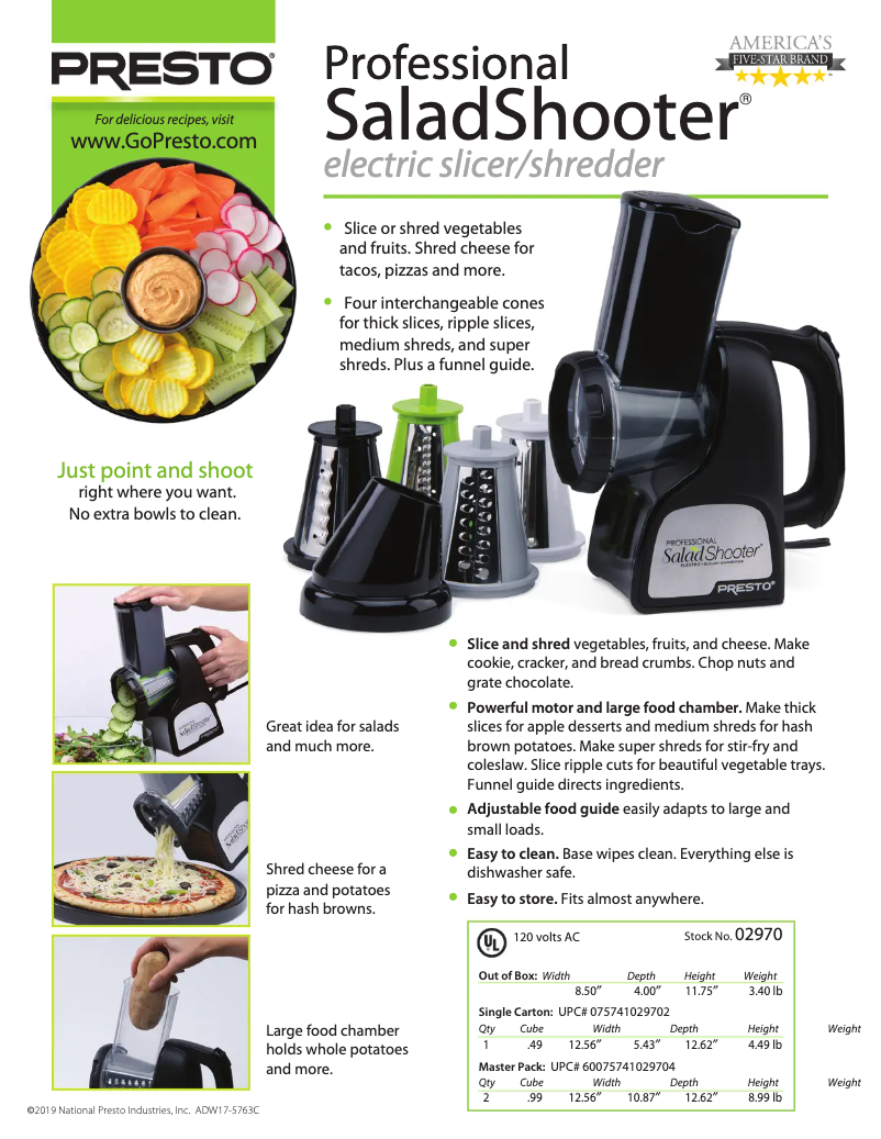 Image de la première page du manuel de l'appareil SaladShooter Profesional 02970