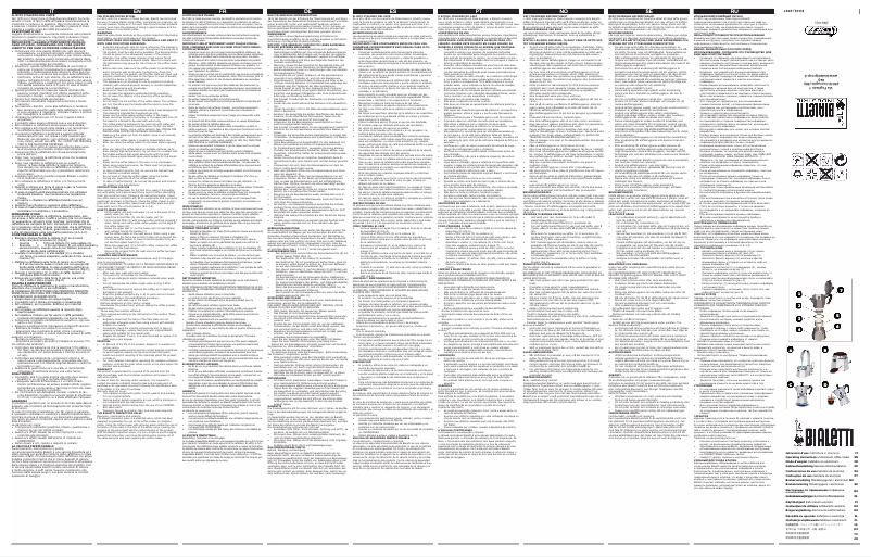 Page 1 de la notice Manuel utilisateur Bialetti Moka Express Carosello